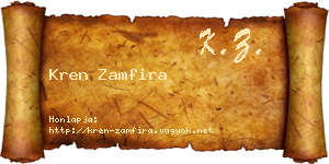 Kren Zamfira névjegykártya